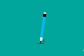 An illustration of a blue pencil on a green background