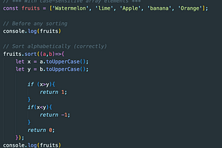 Using .sort( ) on arrays of strings