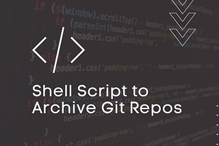 Archive Git repositories with Shell Script