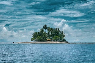 Photo of an island taken from the ocean