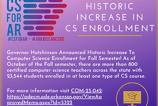 Historic Increase in Computer Science Enrollment!