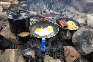 Scrambled Eggs, Potatoes and Bacon