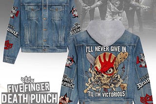 Unleash Your Inner Warrior Five Finger Death Punch Afterlife I’ll Never Give In Jean Jacket