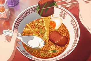 ramen soupy recipe valentines day egg chicken meat salami sauce cooking anime japan culture growth lifestyle