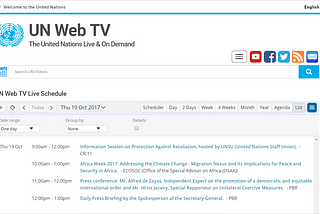 Awesome! The New UN Web TV Schedule