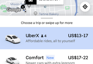 UI — Avante, interação da funcionalidade no app do Uber.
