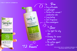 Skin So Far: Simple Replenishing Rich Moisturiser Review