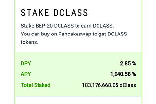 dClass.io 205,8975.56% APY on Staking Platform