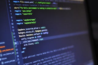 computer code on a screen