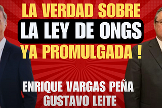 La verdad sobre la ley de las ONGs, Gustavo Leite y Enrique Vargas Peña lo revelan, en detalle.