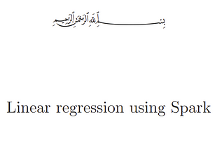 Linear regression using Spark