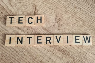 Words “Tech interview” build from Scrabble blocks