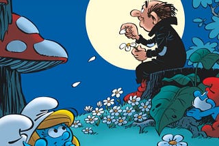 Gargamel arrache les pétales d’une pâquerette