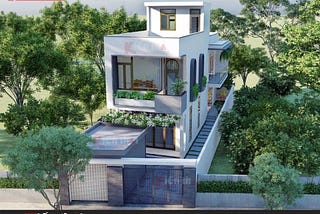Mau thiet ke nha pho 2 tang 1 tum dep an tuong
