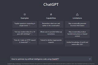 My Buddy “ChatGPT” Helps Me to Optimize the Artificial Intelligence Source Code