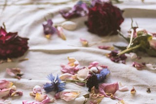 A literal bed of roses and flowers