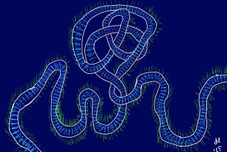 a sketch image of what looks like a knotted river