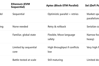 Aptos vs. Sei vs. Ethereum — A Deep Dive into Execution Architectures