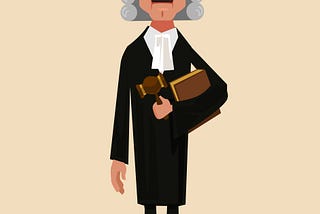 A lawyer wearing a wig.