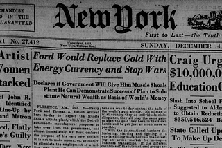 Henry Ford tried to create Bitcoin in 1921
