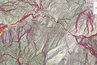 CalTopo map of Castle Peak zone