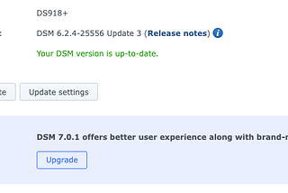 NAS-Synology DSM upgrade