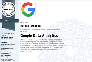 Google Data Analytics Professional Certificate Review