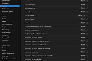 Obsidian — Filter by hotkeys