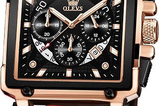 OLEVS Men’s Casual Leather Watch, Big Face Chronograph Watch for Men, Fashion Easy to Read Dress…