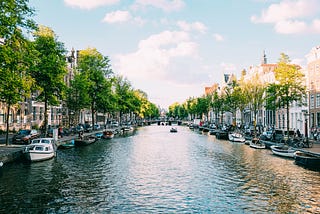 pictures of Amsterdam canal during daylight