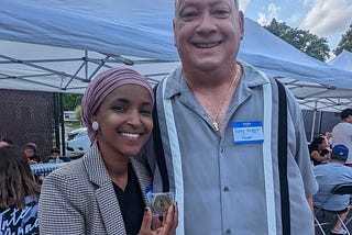 Mayor Terry Wiggin shows his support for Congresswoman Ilhan Omar