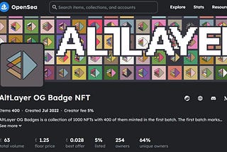 How to buy AltLayer OG Badge NFT on Opensea