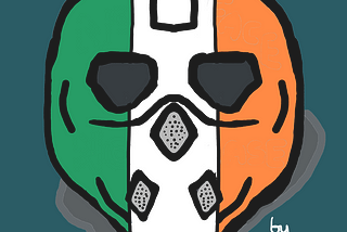 Kneecap protest mask with Irish flag