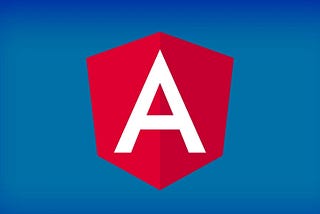 Angular logo com fundo azul característico do framework