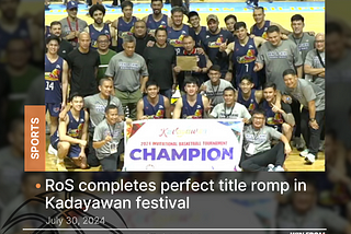 RoS Completes Perfect Title Romp in Kadayawan Festival
