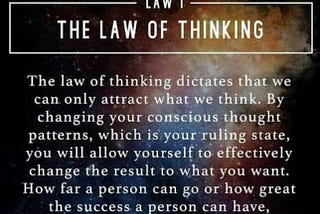 To take control of your life you must take control of your thoughts.