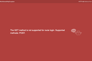 Laravel Error: The GET method is not supported for route login. Supported methods: POST.