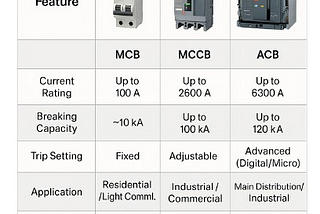 A Closer Look at ACB vs MCCB vs MCB: What’s the Difference?