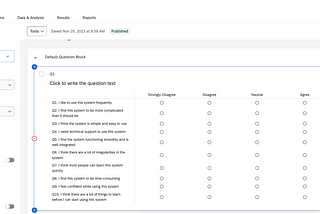 System Usability Scale (SUS) study using Qualtrics and Excel