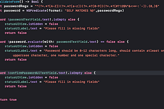 Checking password is strong or weak in swift?