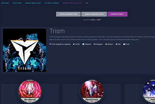 Earn trism NFT’s for free by staking trism tokens on Unifty.io