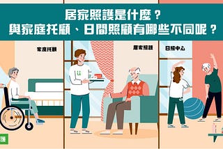居家照護是什麼？與家庭托顧、日間照顧有哪些不同呢？