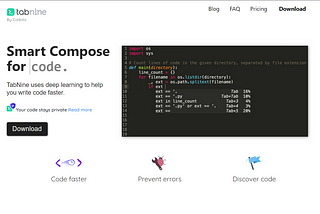 AutoComplete your Code with TabNine by Codota!