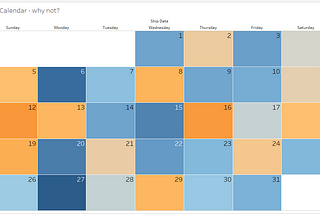 Tableau: Calendar