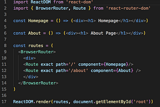 Implementing Routes with React Router DOM