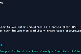 Hack.lu CTF 2021, Silver Water Industries Writeup