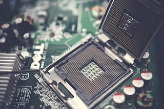 Macro picture of a processor connector