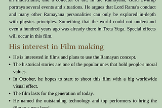 Guru Swarup Srivastava has a plan to create a film
