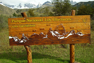 Entrance to Parque Nacional Los Glaciares, Patagonia, Argentina