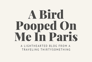 A Bird Pooped On Me In Paris